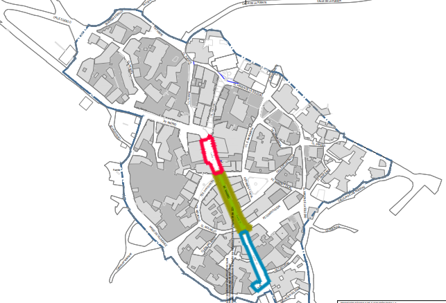 obras avenida comercio peatón peligrosidad